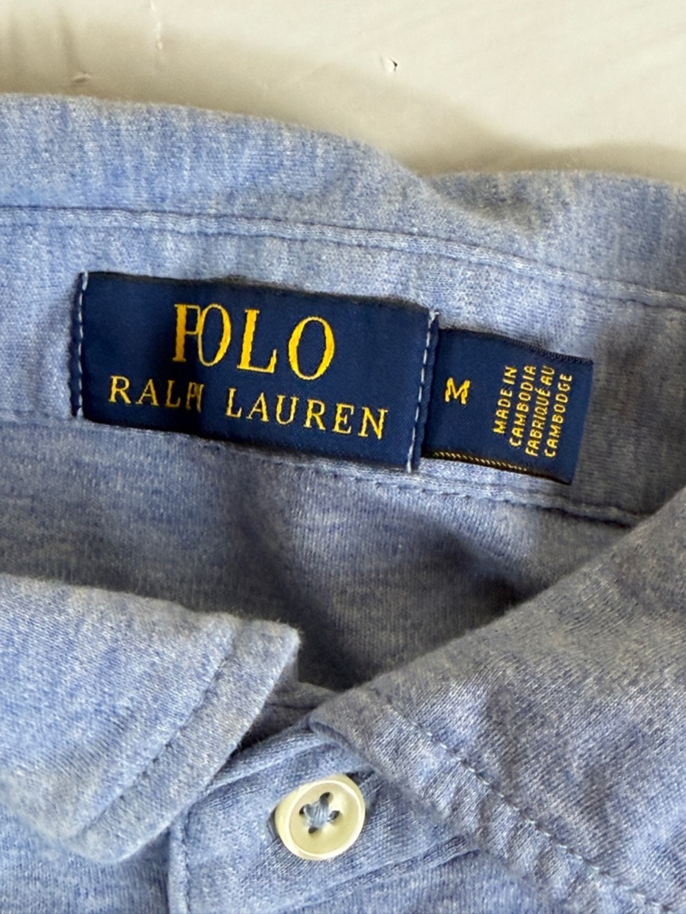 Ralph Lauren Light Blue Polo‎ Shirt with Navy Label - Picture 4 of 8